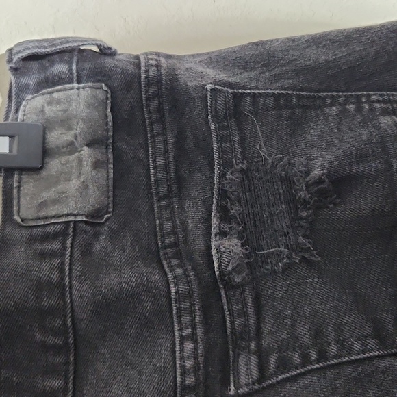 Pacsun Jeans Mens Size 32 Denim Distressed Distroyed Holes Ripped Black Skinny - Picture 11 of 16